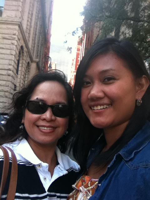 Mommy and I walking the streets of NYC. 